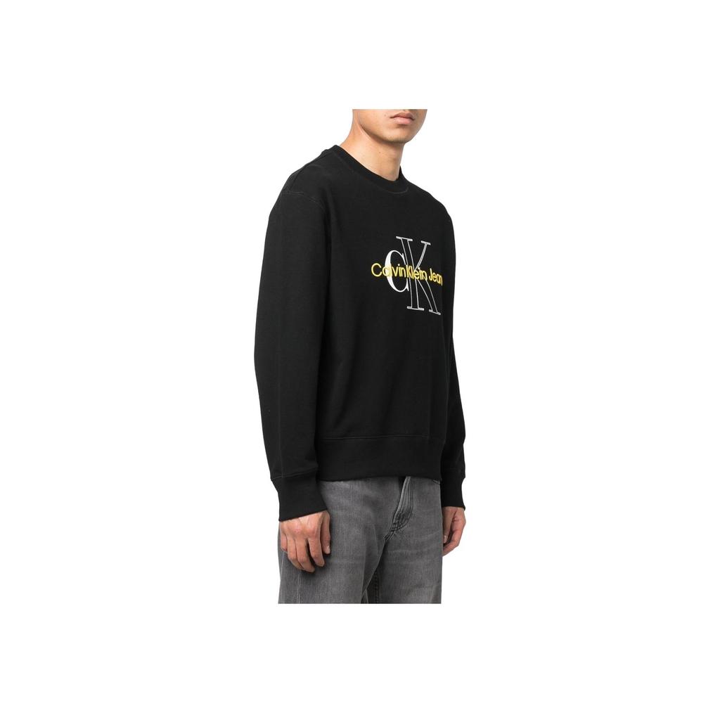 Calvin Klein Logo Pattern Casual Crew Neck Sweatshirt Men Sweatshirt Black J30J320032-BEH