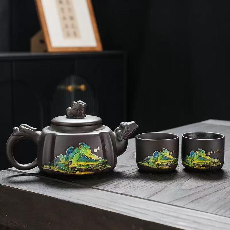 Original Ore Color-Changing Phoenix Cry Purple Clay Teapot - Large Capacity for Brewing Tea