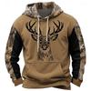 Vintage Hunting Lovers Graphic Hoodie Forest Deer 3D Printed Hunter Tracksuits Men's Sportswear Outdoor Sweatshirts Men's Jacket