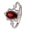 Natural Color Treasure Garnet Topaz Peridot Amethyst Ring Women'S S925 Sterling Silver Index Finger Ring