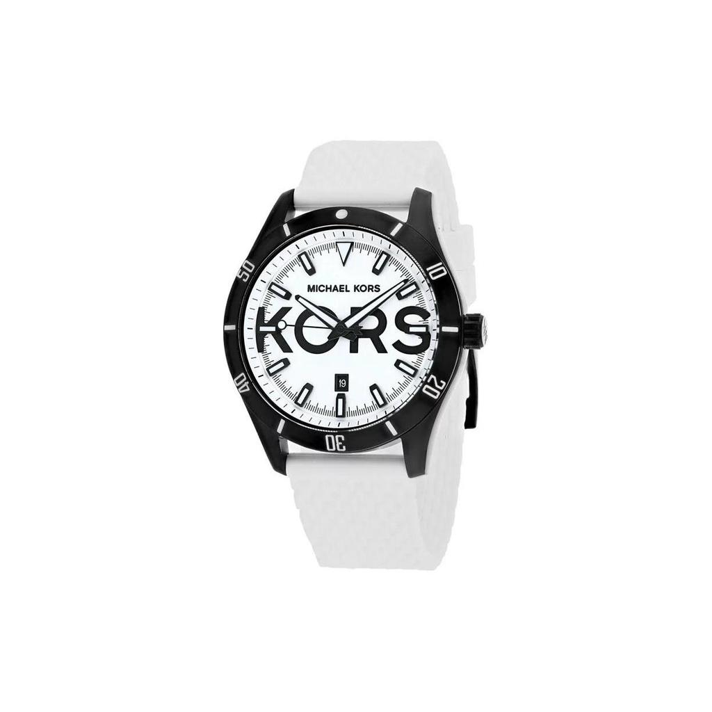 MICHAEL KORS Wrist Watch Quartz Movement Rubber Strap 44mm White Dial Men's Watches 50m Water Resistant MK8893