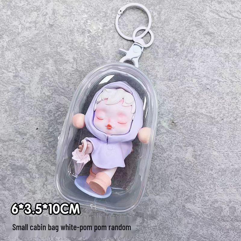 Pop Mart Transparent PVC Baby Stroller Bag - 3D Sun Design, 20cm Blind Box Display Storage Bag