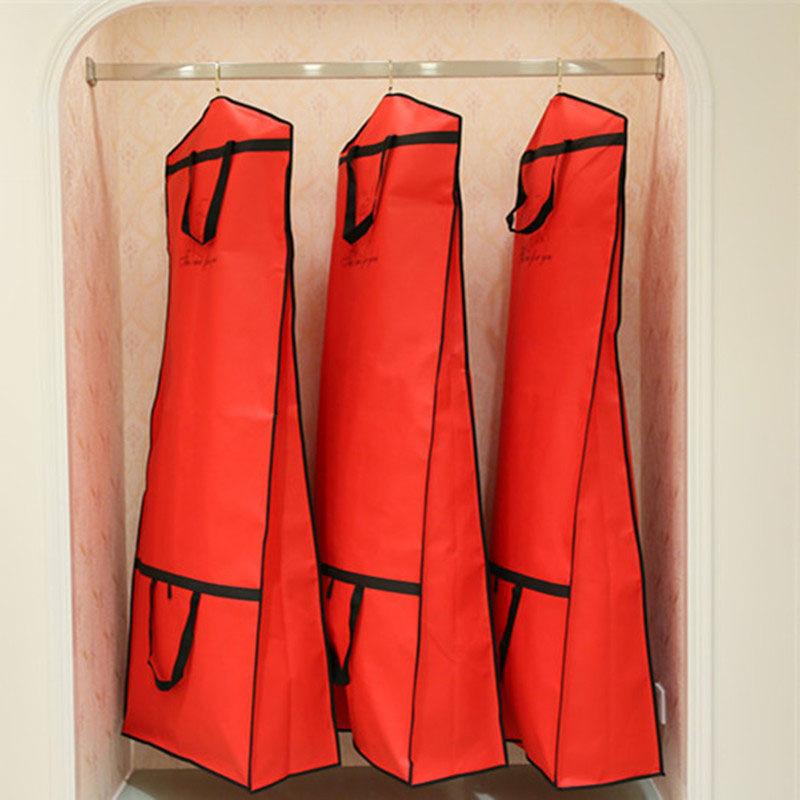 180cm Wedding Dress Garment Bag Cover for Gowns Women Storage Protector Cover with Zipped Pocket Garment Bag for Home Storage