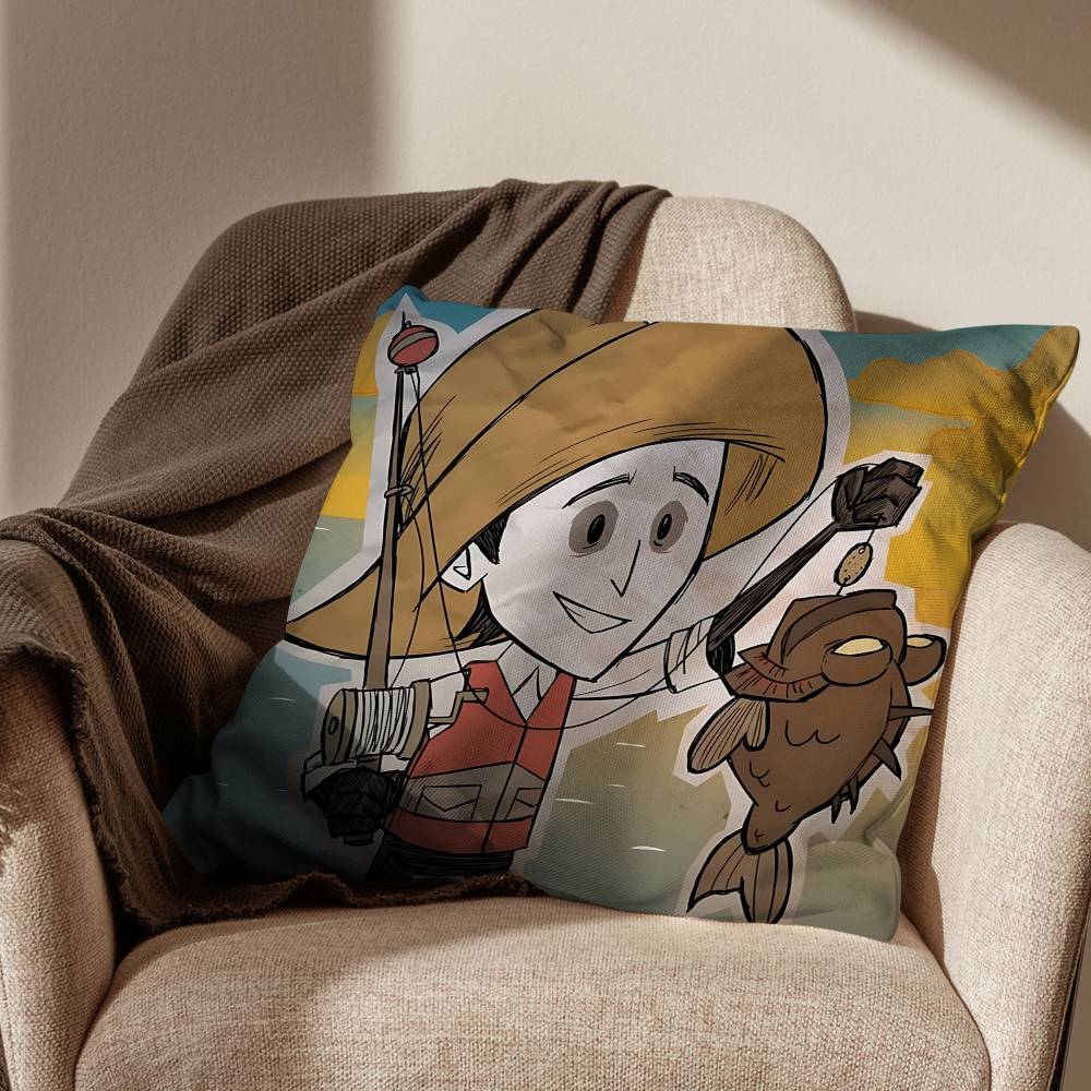 Game HP SAN Dont Starve Pillow Case Square DoubleSided Printing Short Plush Sofa Cushion Cover Bedroom Bedside Pillow
