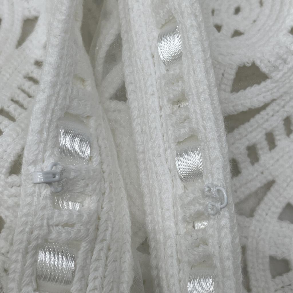 BALLSEY 24 White Circle Motif Embroidery Crew Neck Jacket Jacket 36 whiteUsed