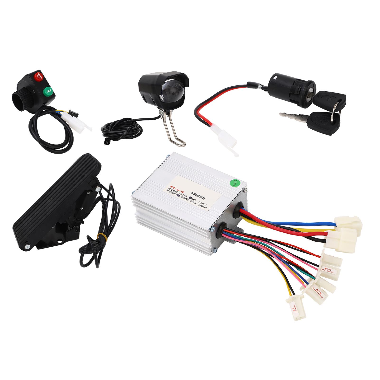 36V 350W Контроллер мотора Педаль газа Передняя фара Переключатель фары Комплект Электрический велосипед Трехколесный велосипед Скутер Комплект для переоборудования