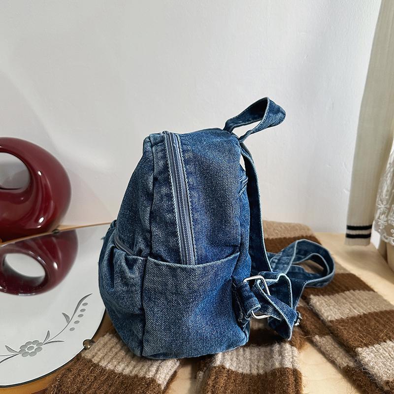 Mini Denim Backpack for Women – Compact Washed Jeans Style Bag – Perfect for Daily Use & Travel