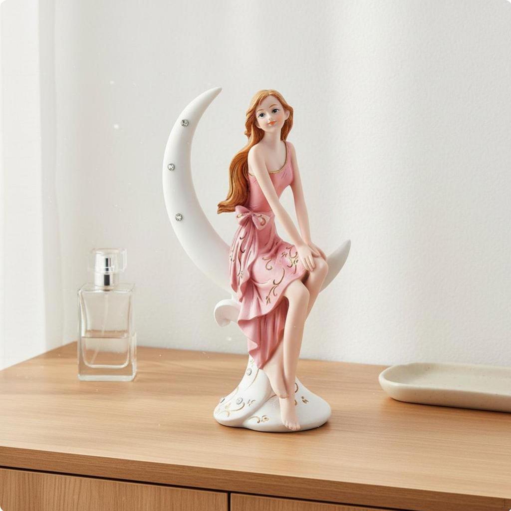 European FairyThemed Floral Nymph Figurine Elegant Design Heavenly Maiden Statue for Girls, Women,