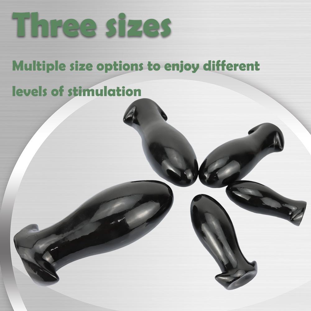 Black Dragon Egg Butt Plug - Large, Extra Thick Anal Dilator for Men and Women, Wearable Erotic Toy