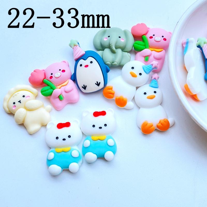 10Pcs New Cute Mini Mixed Cartoon Animals Flat Back Resin Cabochons Scrapbooking DIY Jewelry Craft Decoration Accessorie