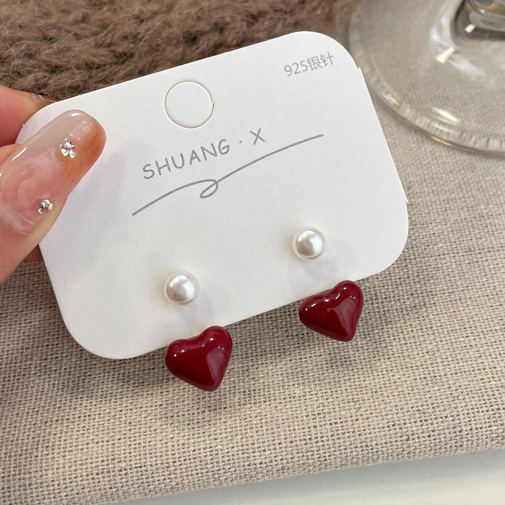 Stylish Simple Maillard Square Earrings for Women: Versatile Autumn & Winter Design