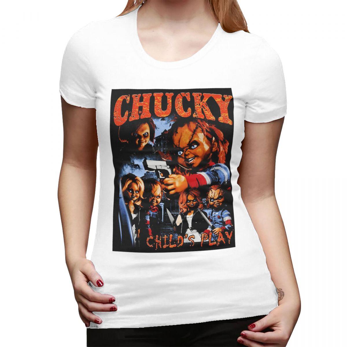 

Chucky Childs Play TShirt for Women ONeck Streetwear T Shirts Womens Short Sleeve Summer Clothes Tops S