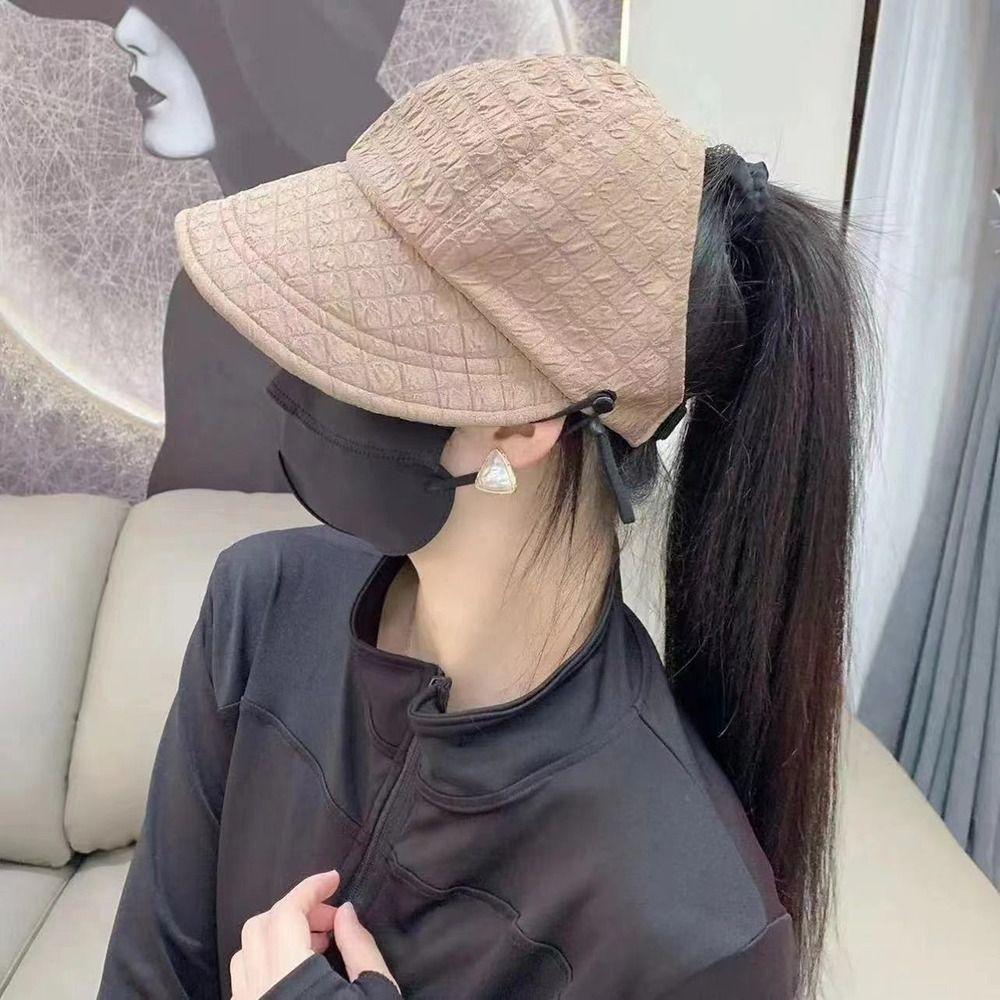 

Sunscreen Beach Visor Caps Wide Brim Fisherman Caps Outdoor Sun Hat Women