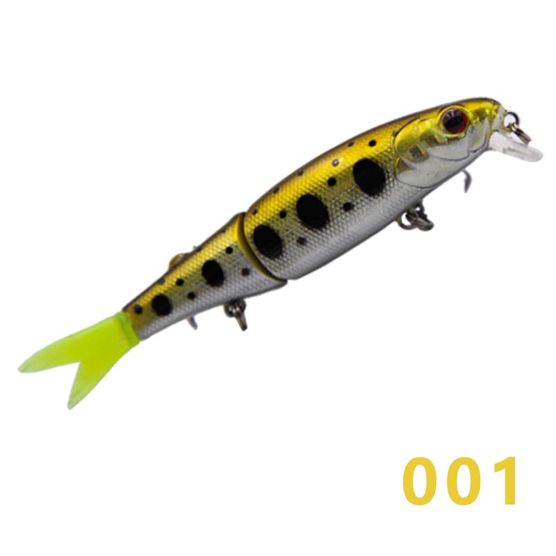Hard Lure Minnow Topwater Lure 7.4g 90mm Multi Jointed Fishing Artificial Minnow Fishing Lure (as the picture,90mm&7.4g)