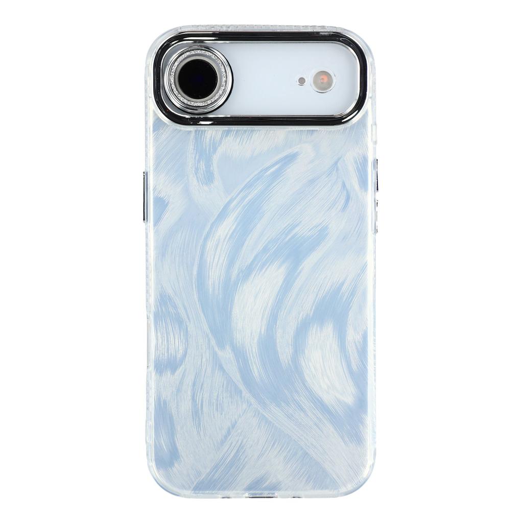 For iPhone 17 Air Case IMD Design Shockproof Hybrid Phone Cover with Glass Lens Film