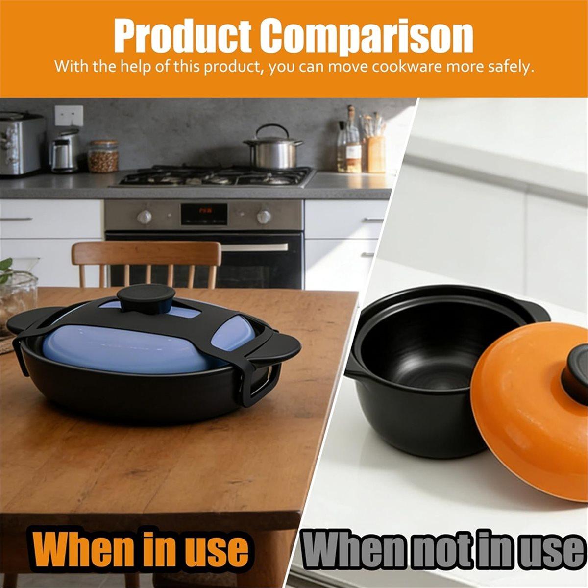 

2 Pcs Universal Securing Straps, Black Pot Lid Accessory Tools Pot Lid Holders,Spill-Proof Design Transport Accessories China Mainland