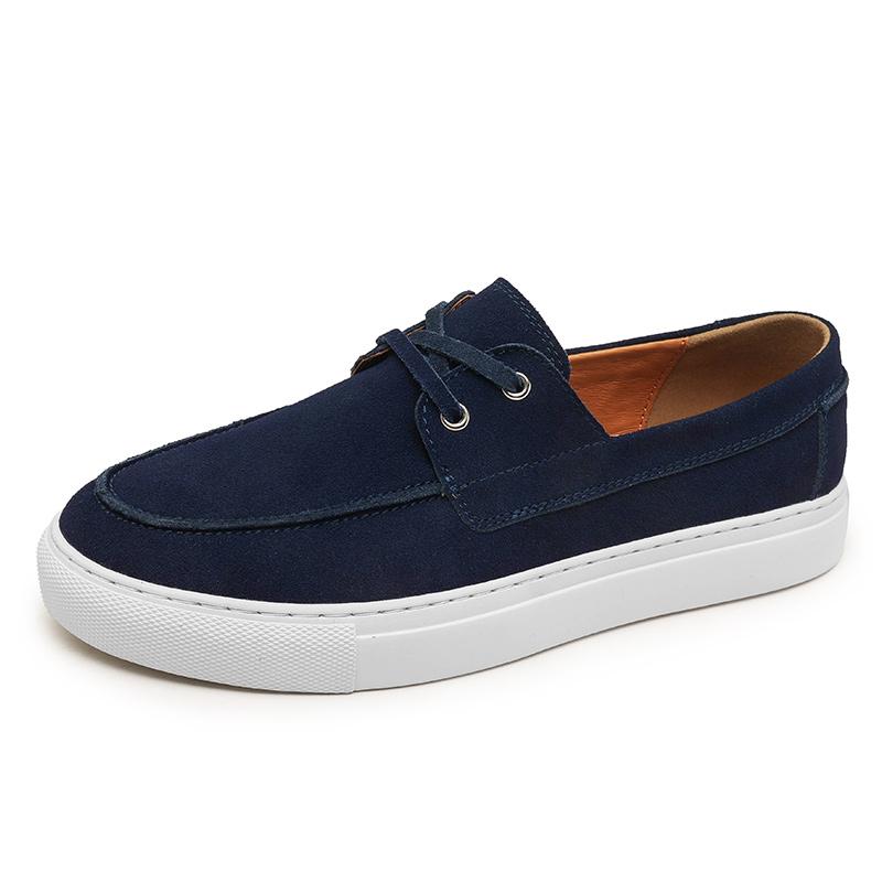 Fashion Spring New Top Layer Pigskin Inner Sports and Leisure Shoes Fashionable Brand Men's Comfortable Thick Soled Suede Casual Loafers