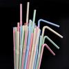 300pcs Plastic Drinking Straws Long Multi-Colored Striped Disposable Straws Party Rainbow Straw MIT