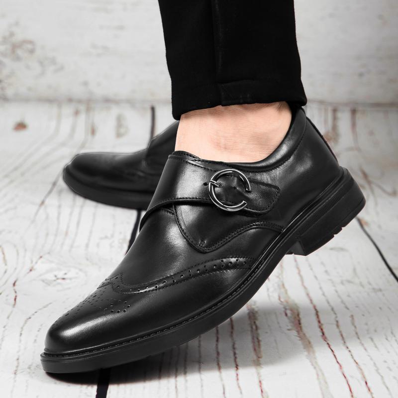 Fashion Genuine Leather Men Dress Shoes Crocodile Pattern Oxfords Brogue Shoes Lace Up Mens Casual Shoes Luxury Brand Business Footwear