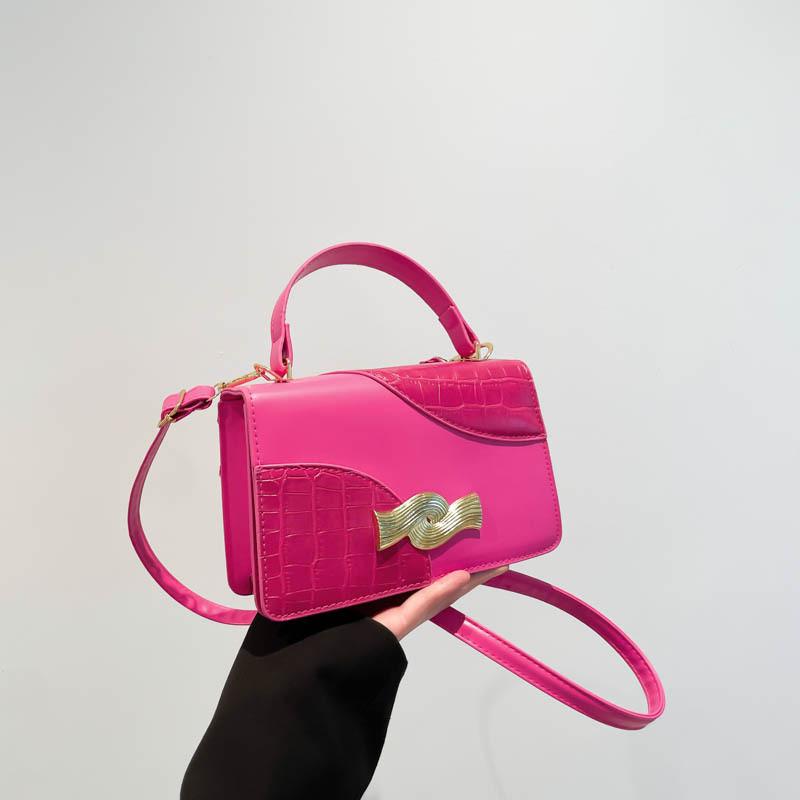 Elegant Pu Leather Mini Square Handbag For Women Charming Retro Shoulder Bag