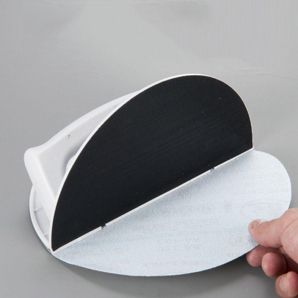Self-Adhesive Semi Circular Angle Sanding Tool Plastic Multifunctional Hand Grinding Board Reusable Durable Sanding Sandpaper