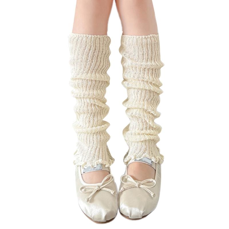 Children's Lightweight Socks Cover Leg Warmer with Ruffled Edges Macaron Color for Girls Spring Summer Wear