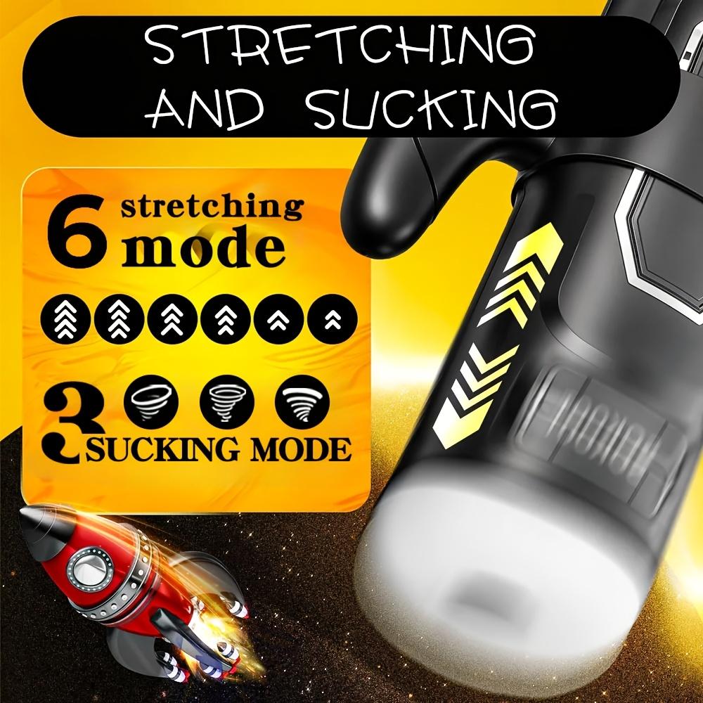 Male Vibro Massage Cup – 9V/6Thrust/3Suck+Heat, Auto-Suction, Rechargeable, Silicone, Easy Clean, Disposable Heads, Pleasure Toy