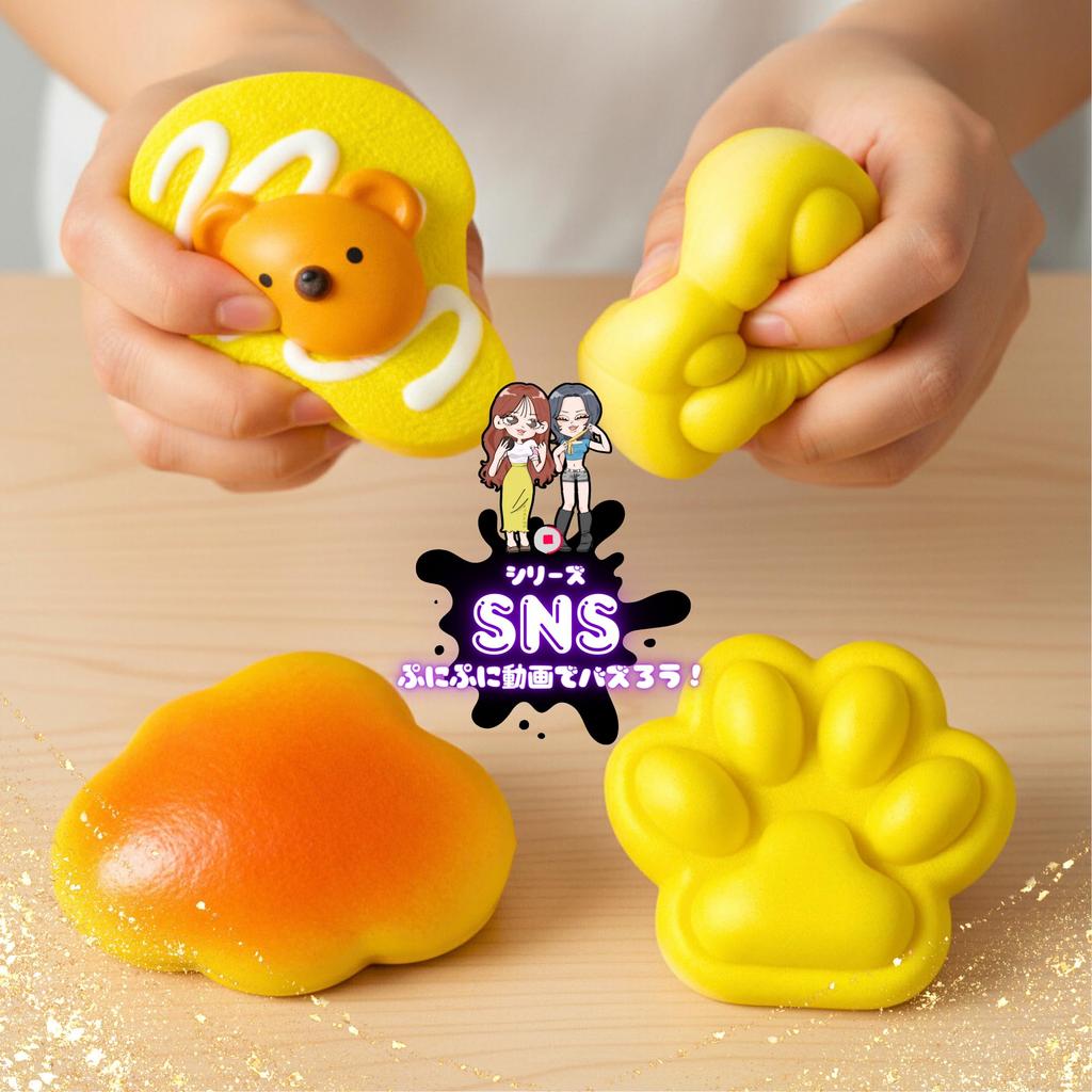 [KOREWA] [Go viral on social media!] 4-piece set of bread-shaped squishy toys. Soft and fluffy, these cute bread-shaped squishies are perfect for phot