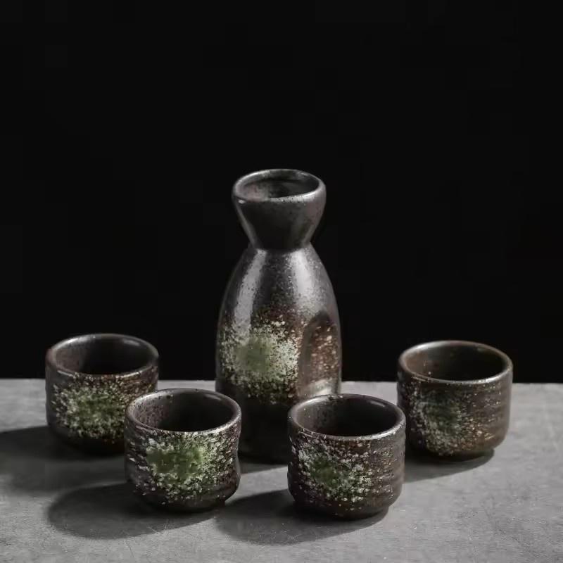 Japanische Sake-Flasche 400ml 190ml Keramik Kreatives Weinglas Kneipe Weinzubehör Haushalt Sake-Tasse Spender 50ml Retro Teetasse