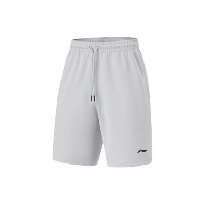 Li Ning Fitness Series Logo Breathable Moisture-Wicking Sports Knit Casual Shorts Men Shorts Mist-Gray AKSU471-4