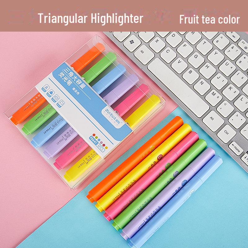 

Набор флуоресцентных треугольных желейных маркеров - 6 ручек с мягким наконечником для поделок и заметок Slanted Tip