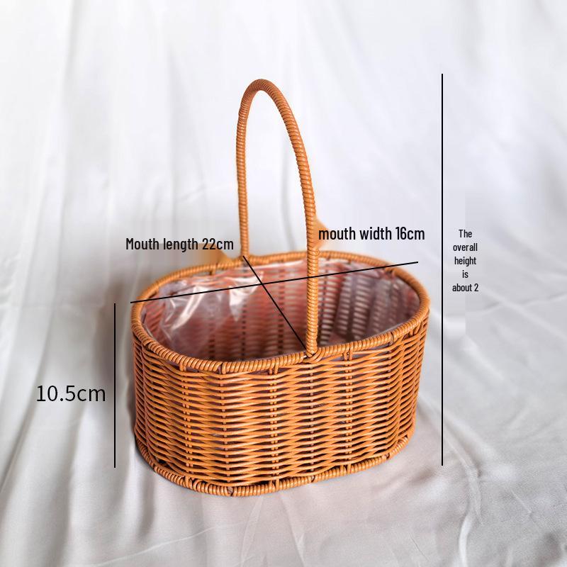 Valentinstag Handgefertigter Rattan Picknick- und Blumenkorb für Hochzeiten und Heimdekoration