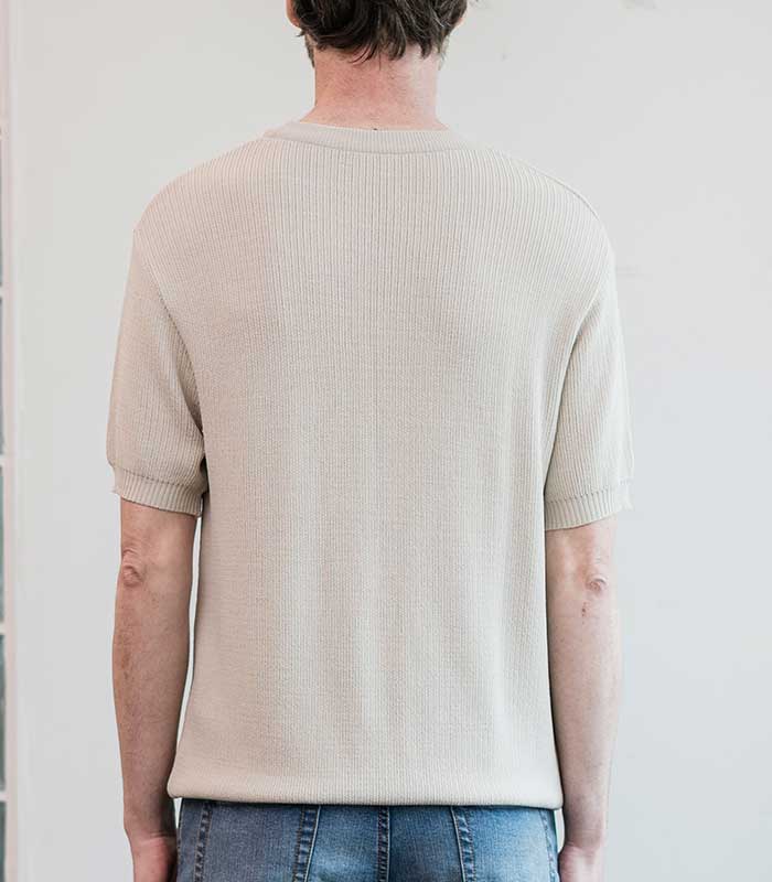 BLACKBROWN Round Summer Knit [Sand Beige]