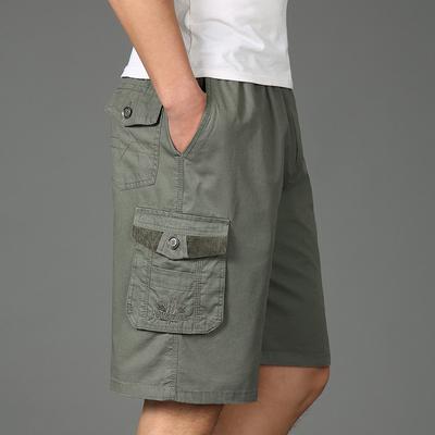 Men's Plus Size Casual Shorts Summer Pure Cotton Workwear Shorts Multi Pocket Loose Breathable Five Quarter Pants Beach Pants Shorts Men’s
