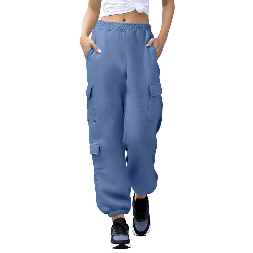 Women's Workout Pants Casual Loose Wide-Leg Pants Cotton Jogging Pants Fashion Trends