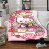 1pc Pink Kitty blanket Lightweight Flannel Throw for Sofa Bed Travel Camping Livingroom Office Couch Chair