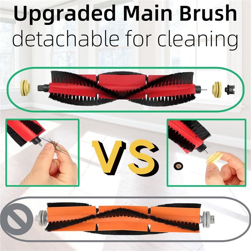 AAAF Replacement Spare Parts For Roborock S6 Pure S6 S4 Max S6 Maxv S5 Max S4 E25 E35 Main Side Brush Filter Mop Cloth Kit Set