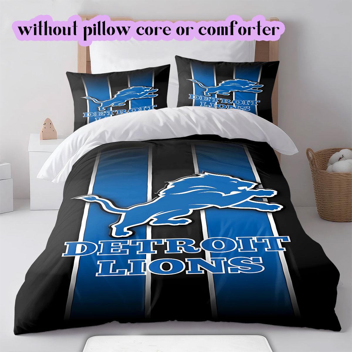 

Detroit Lions rugby Pattern Bedding,Quilt Set Quilt Cover Pillowcase Home Birthday Gift (1*duvet cover+2*pillowcase,without core) 135x200cm