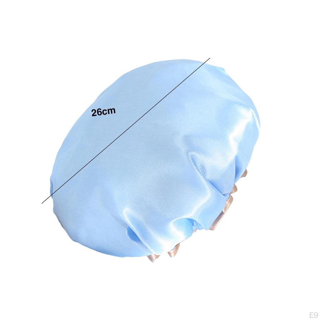 Deluxe Shower Cap for Long and Thick Hair - Premium Waterproof Protection Salon Spa