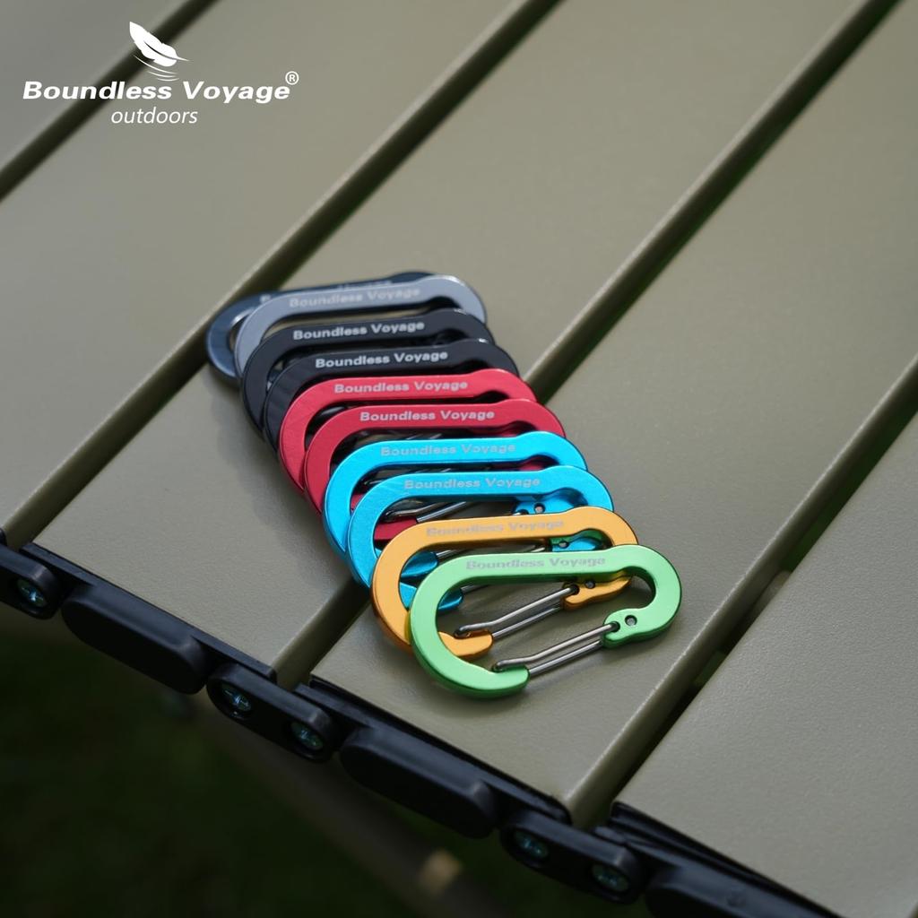 Boundless Voyage Carabiners with Storage Bag Pack of (Gray, 20)