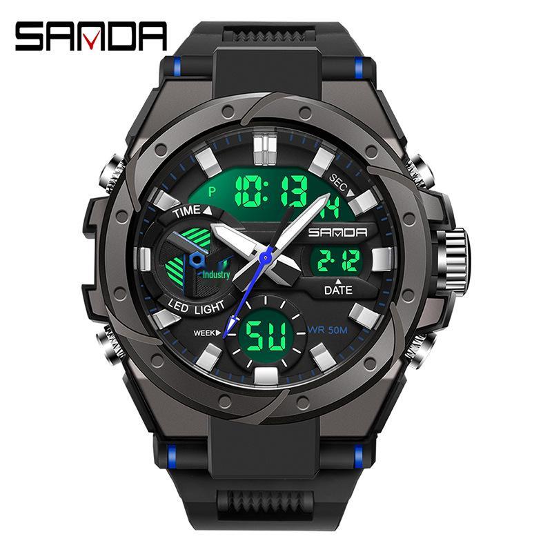 Sanda 6008 Multifunctional Men's Waterproof Sport Quartz Watch