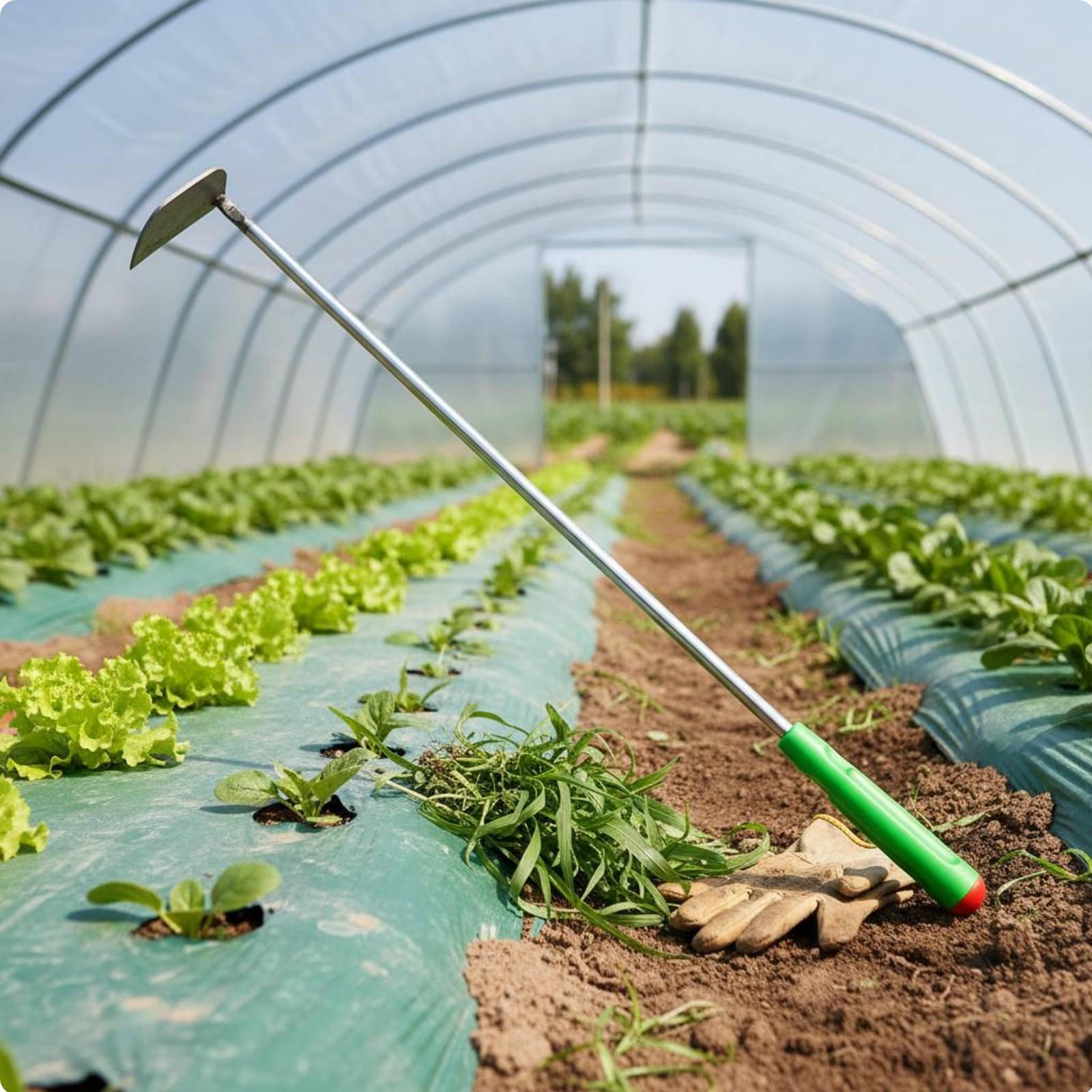 Mulch Weeder Puller Long Handle Weeding Hoe Handmade Greenhouse Tool for Farmers, Gardeners,