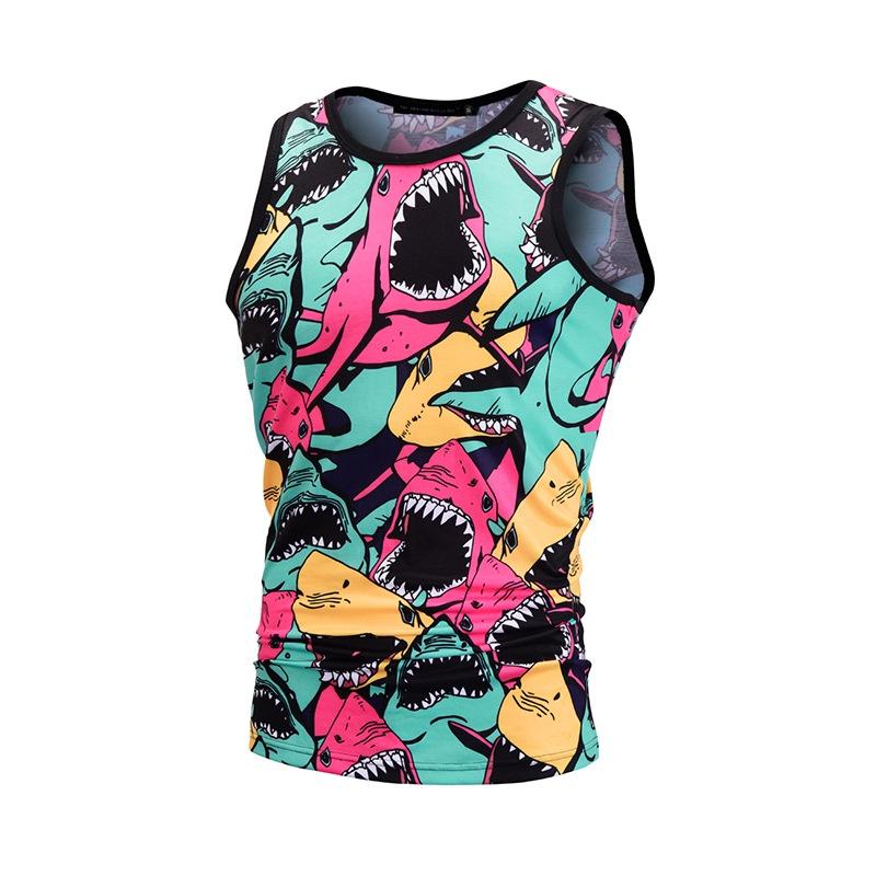 Mens 3d Printed Tank Top With Premium Quality Polyester For Summer Gym Fitness
