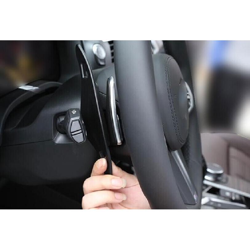 Switch Trim Steering Wheel Shift Paddles Black For BMW 7 Series 2016-22 Aluminum