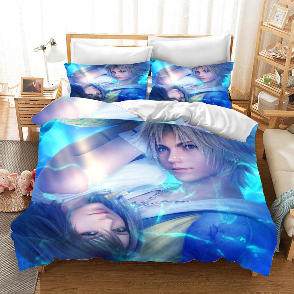 Duvet Cover Set Children Gift Game Cartoon Quilt Polyester 3-Piece Soft Breathable Breathable Comforter Bedding