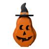 Light Up Pumpkin Decoration with Witch Hat for Indoor Outdoor Use Halloween Themed Table Centerpiece Ornament for Home Office Party Display