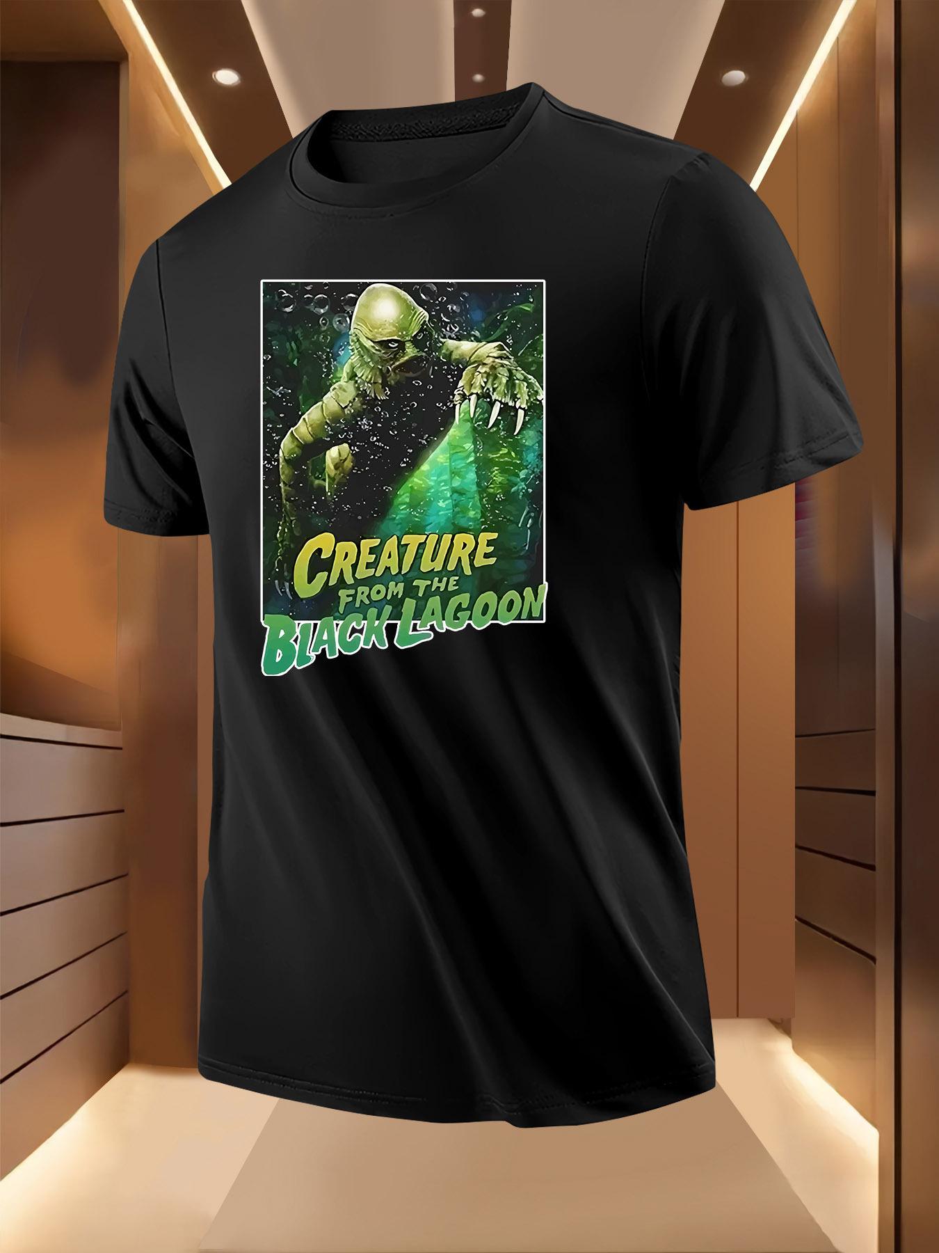 Black Lake Monster Print Pattern Tshirt XXXL
