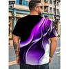 Plus Size Men Tie Dye 3D Print T-shirts Fashion Tees Beachwear Stretch Polyester Sports Short Sleeve Tops