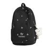 Schoolbag Korean Ins Cream Solid Color Floral Embroidery Student Backpack Fresh and Sweet Soft Girl Atmosphere Travel Backpack