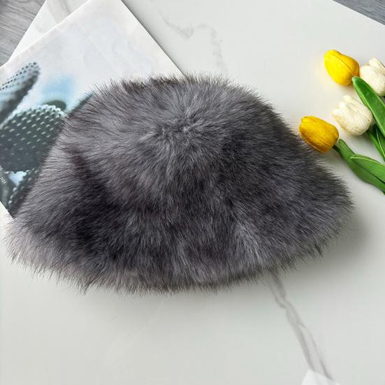 Women's Fuzzy Faux Fur Bucket Hat Winter Plush Furry Ladies Hat Fluffy Sherpa Fisherman